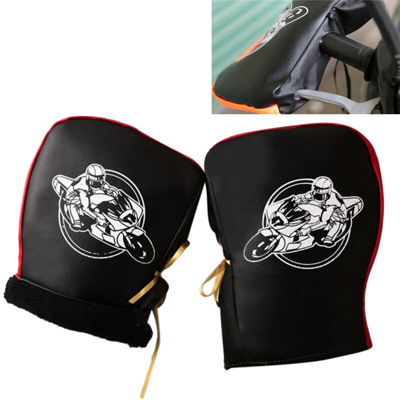 1 Pair Waterproof Motorcycle Warm Covers Gloves Motor Handlebar