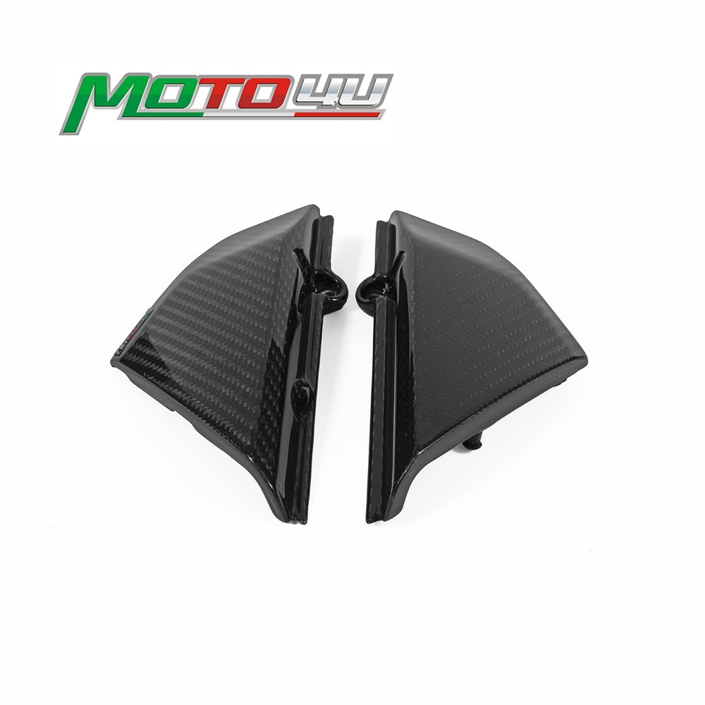 100-Carbon-Fiber-Motorcycle-Side-panels-Small-Side-Covers-Gloss-Twill-Weave-Cafe-Racer-For-Ducati