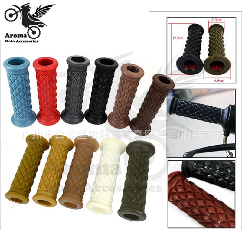 16-colors-available-brown-red-black-hot-retro-cafe-racer-parts-22MM-25MM-rubber-motorbike-grip-1