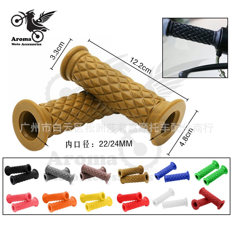 16-colors-available-brown-red-black-hot-retro-cafe-racer-parts-22MM-25MM-rubber-motorbike-grip-5