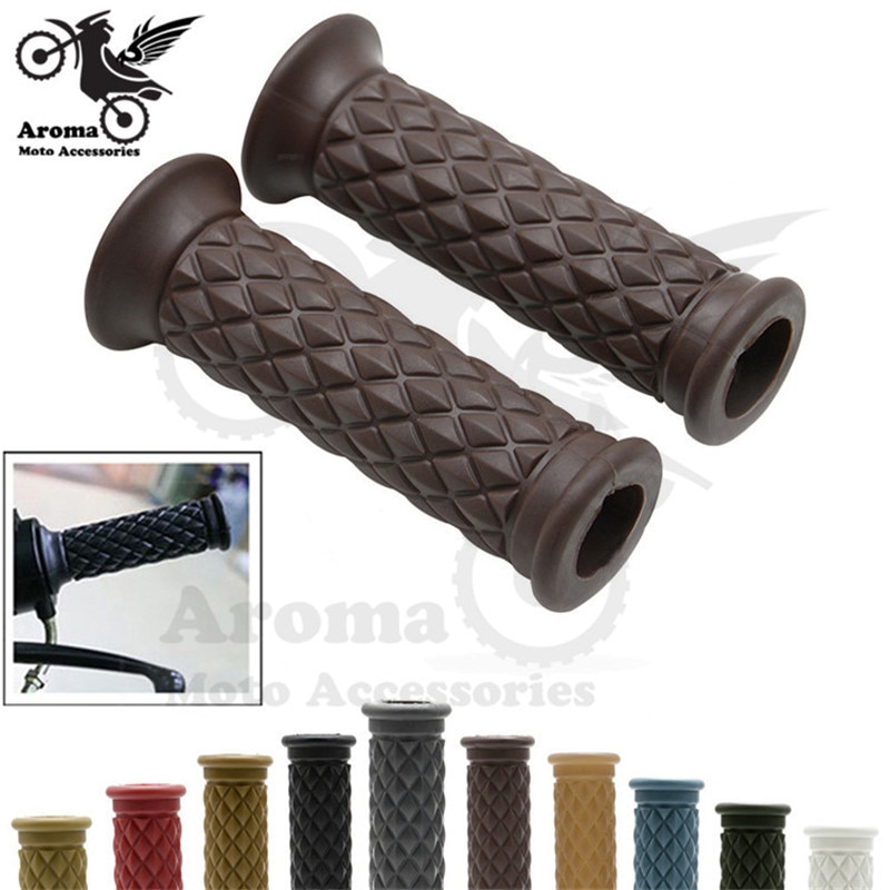 16-colors-available-brown-red-black-hot-retro-cafe-racer-parts-22MM-25MM-rubber-motorbike-grip