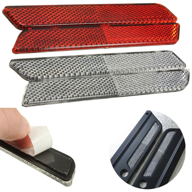 2-x-Red-White-Saddlebag-Guard-Reflector-Latch-Covers-for-Harley-Davidson-1994-2013-Touring-FLT