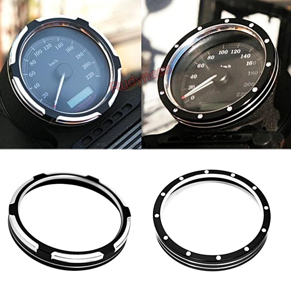 Black-Billet-Speedometer-Trim-Bezel-Fit-For-Harley-Sporster-883-1200-XL-Dyna-Street-Bob-Low