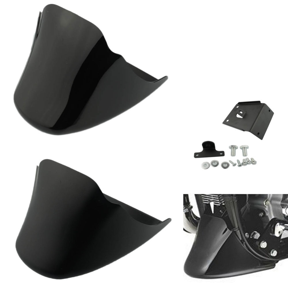 Black-Motorcycle-Front-Chin-Spoiler-Air-Dam-Fairing-Cover-Mudguard-Air-Dam-Fair-for-Harley-Davidson