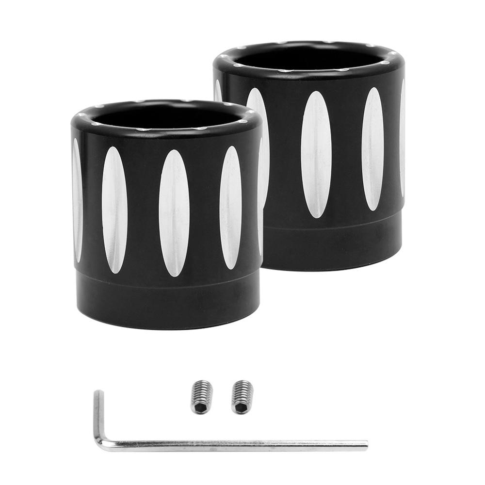 Black Thin Cut Front Axle Cap Nut Covers For Harley Touring Electra