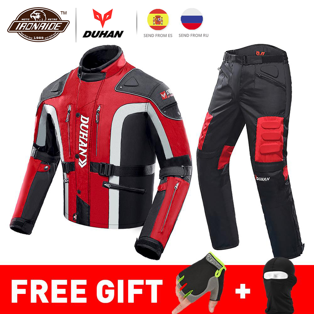 DUHAN-Autumn-Winter-Cold-proof-Motorcycle-Jacket-Moto-Protector-Motorcycle-Pants-Moto-Suit-Touring-Clothing-Protective