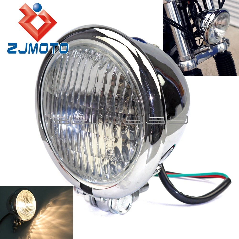 Motorcycle 4.5" Headlight Headlamp For Harley Honda Yamaha Suzuki BMW