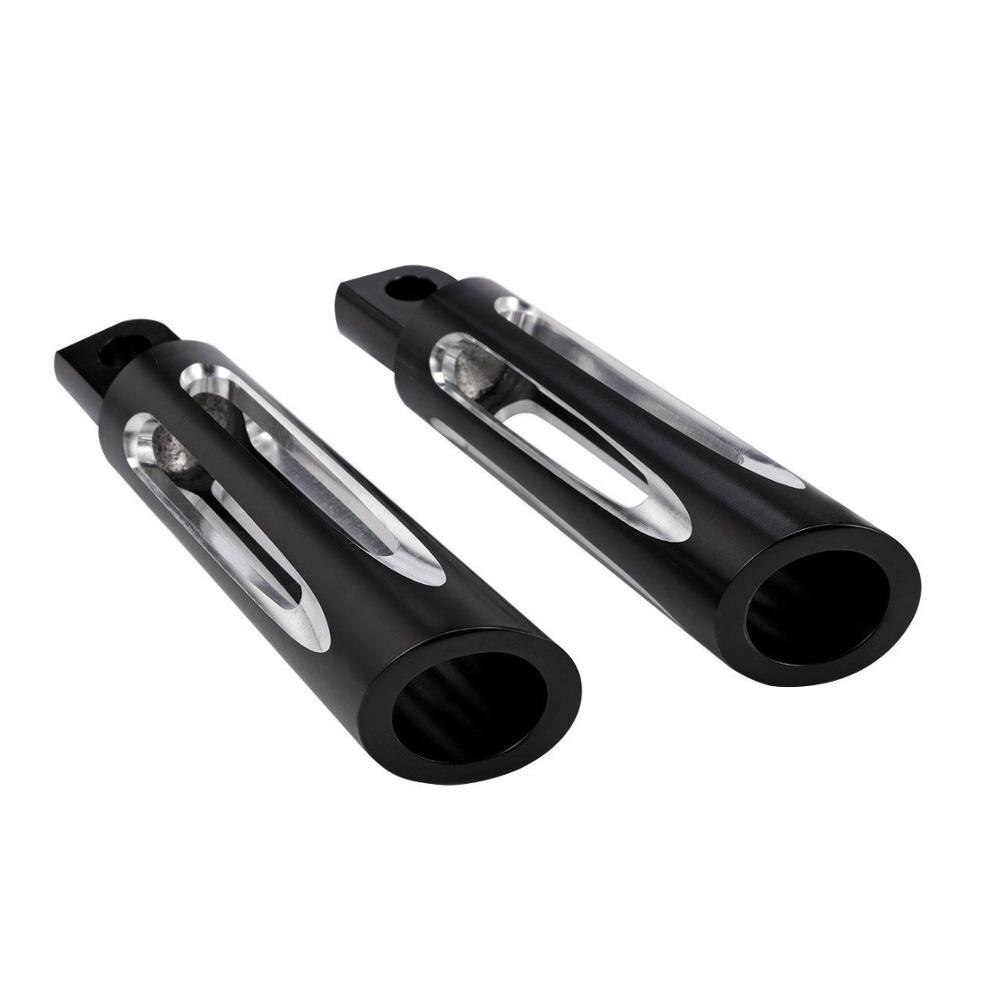 Motorcycle-Black-Chrome-Front-Male-Mount-Footrest-Foot-Pegs-For-Harley-Touring-Road-King-Street-Electra-4