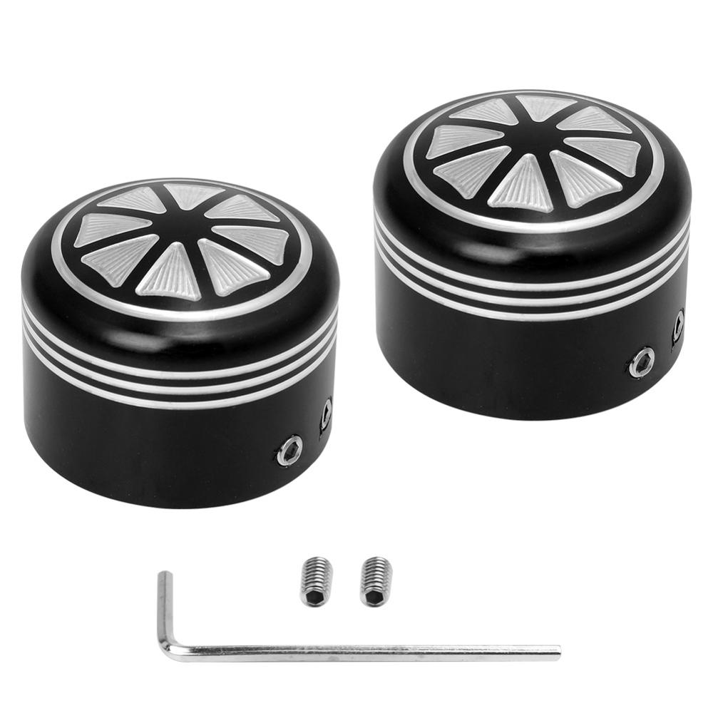 Motorcycle Black Front Axle Nut Cover Bolt For Harley Touring Softail