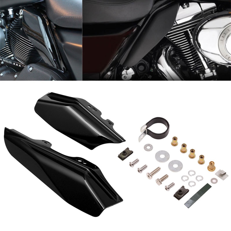 Motorcycle-Black-Mid-Frame-Air-Deflector-Heat-Shield-For-Harley-Touring-Street-Electra-Glide-Road-King