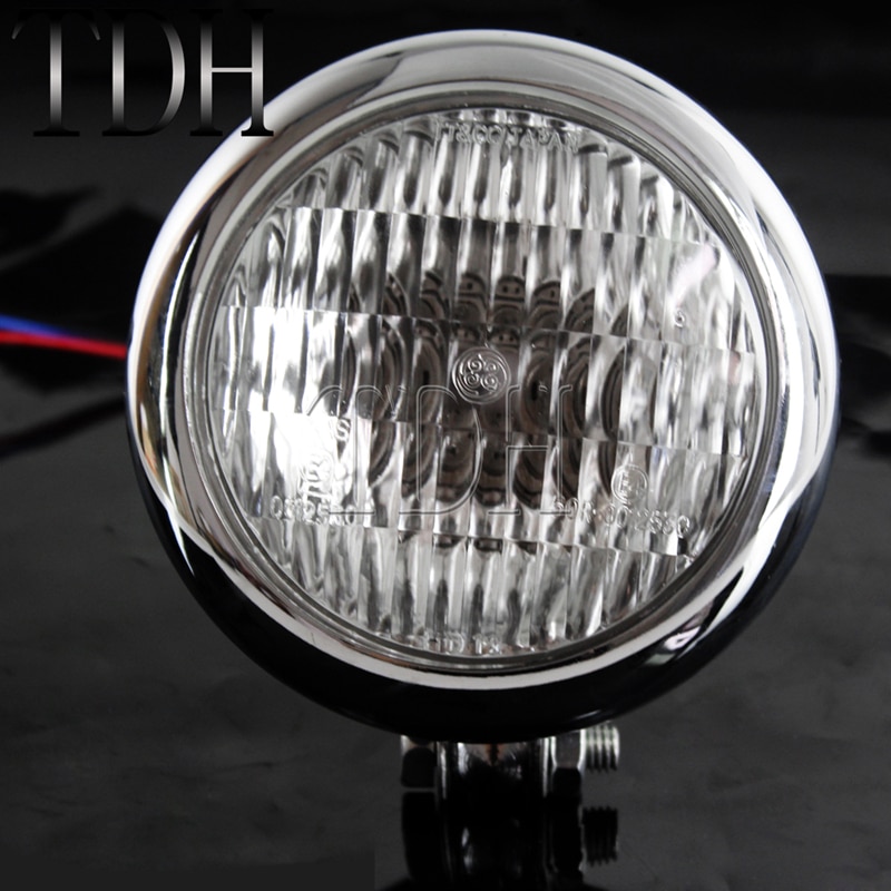 Motorcycle-Chrome-Headlight-Front-Headlamp-H4-4-5-For-Harley-Sportser-Road-King-Cafe-Racer-Bobber-5