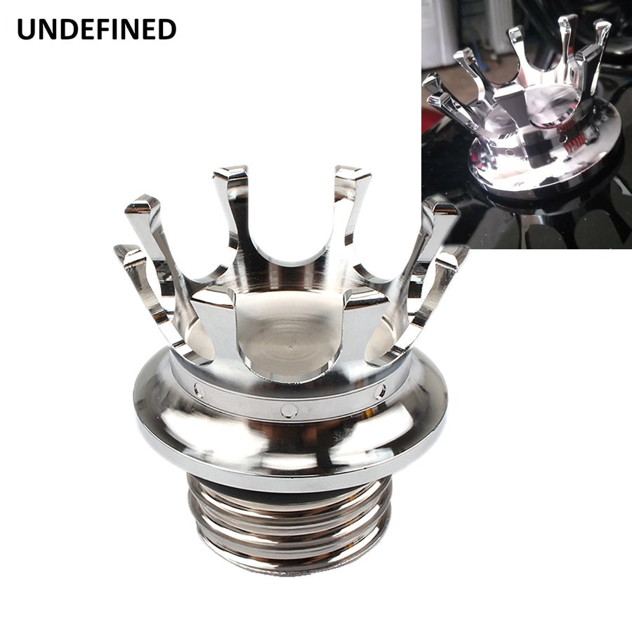 Motorcycle Crown Style Gas Cap Aluminum Flush Reservoir Fuel Tank Caps
