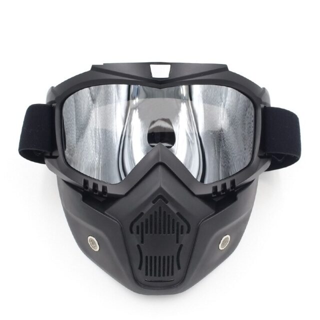 Motorcycle Face Dust Mask Detachable Motocross Goggles Mouth Filter For