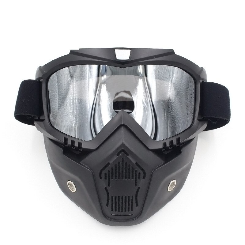 Motorcycle Face Dust Mask Detachable Motocross Goggles Mouth Filter For