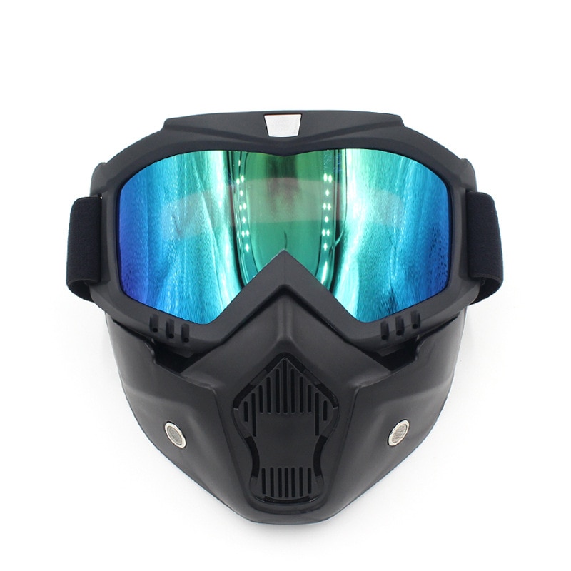 Motorcycle Face Dust Mask Detachable Motocross Goggles Mouth Filter For