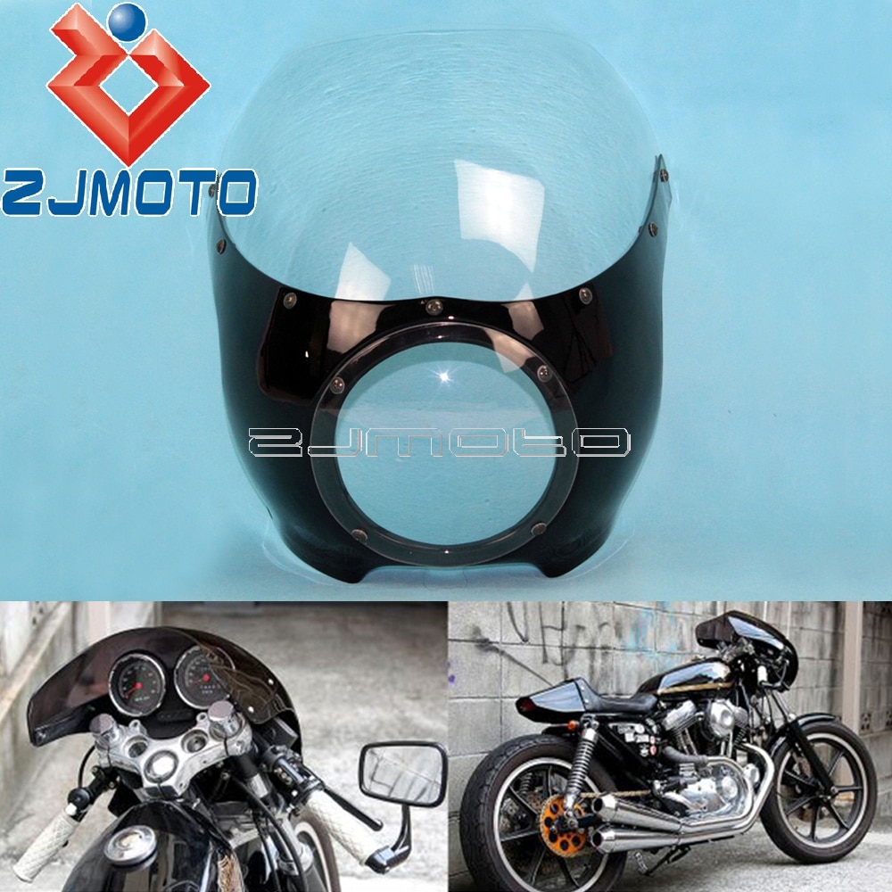 Motorcycle-Front-Headlight-Fairing-Cafe-Racer-Drag-Racing-5-3-4-Light-Fairing-Windshield-For-Harley-1