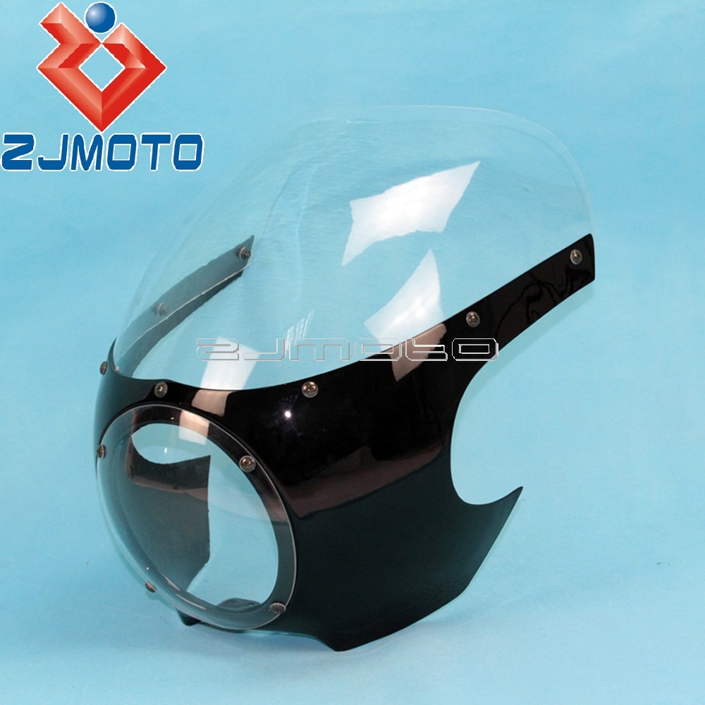 Motorcycle-Front-Headlight-Fairing-Cafe-Racer-Drag-Racing-5-3-4-Light-Fairing-Windshield-For-Harley-2