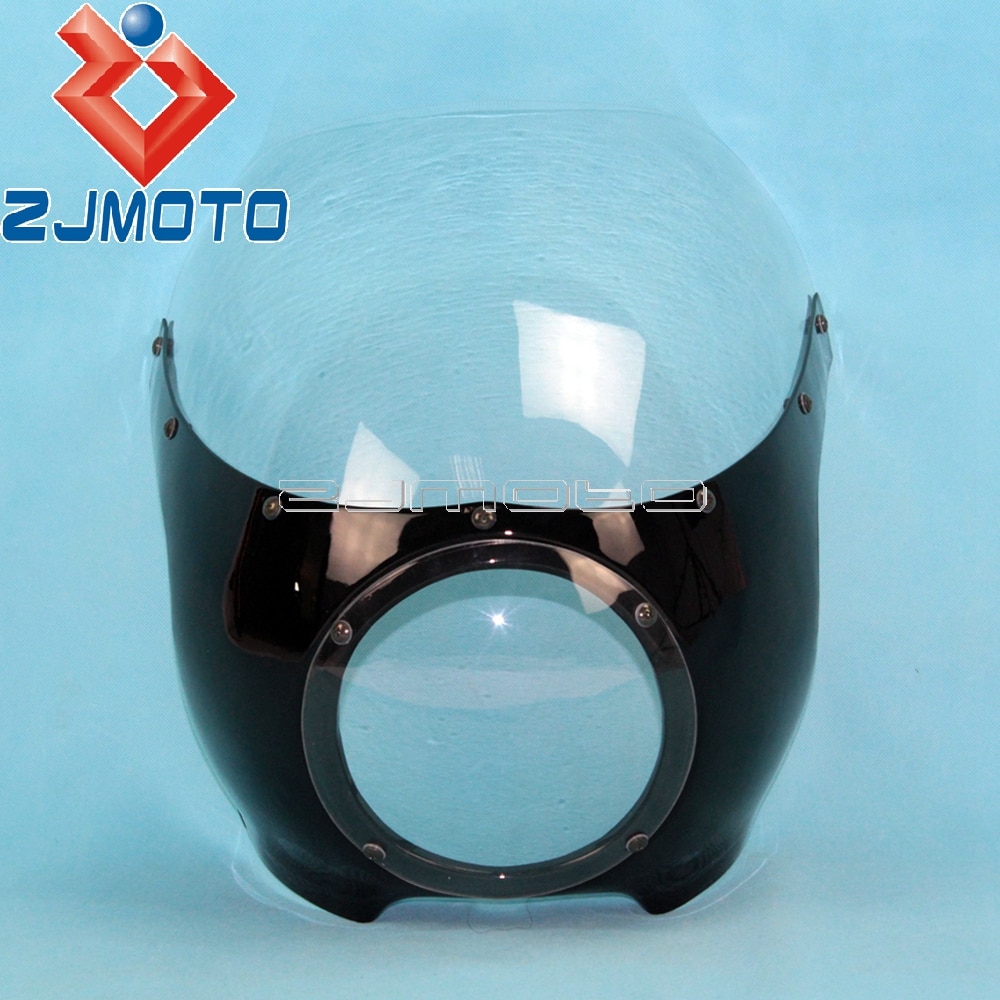 Motorcycle-Front-Headlight-Fairing-Cafe-Racer-Drag-Racing-5-3-4-Light-Fairing-Windshield-For-Harley-3