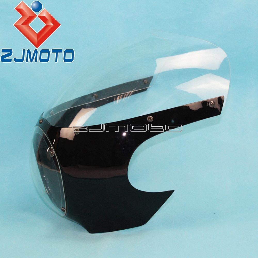 Motorcycle-Front-Headlight-Fairing-Cafe-Racer-Drag-Racing-5-3-4-Light-Fairing-Windshield-For-Harley