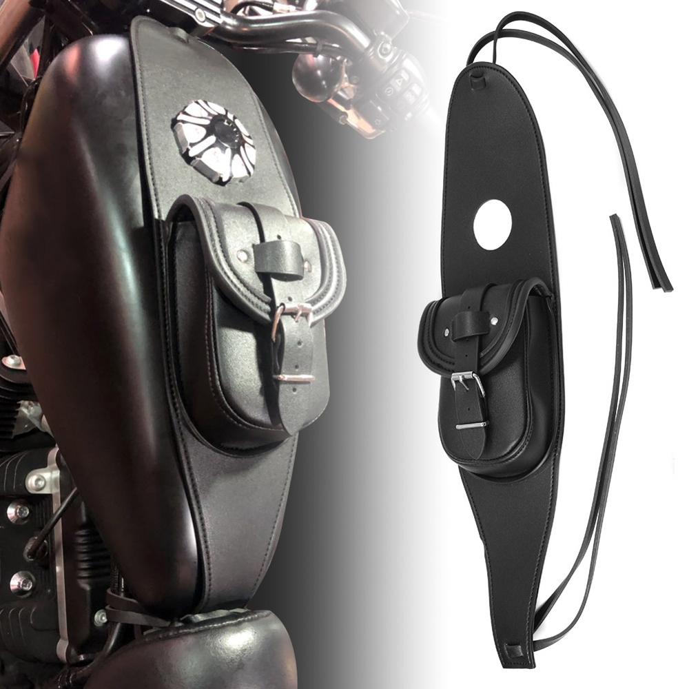 Motorcycle-Gas-Fuel-Tank-Leather-Bag-Dash-Console-Center-Pouch-Black-Bag-Leather-For-Harley-Sportster