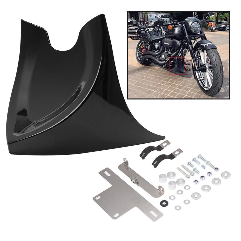 Motorcycle-Universal-Black-Lower-Chin-Fairing-Front-Spoiler-For-Harley-Sportster-XL-Fatboy-Softai-V-ROD