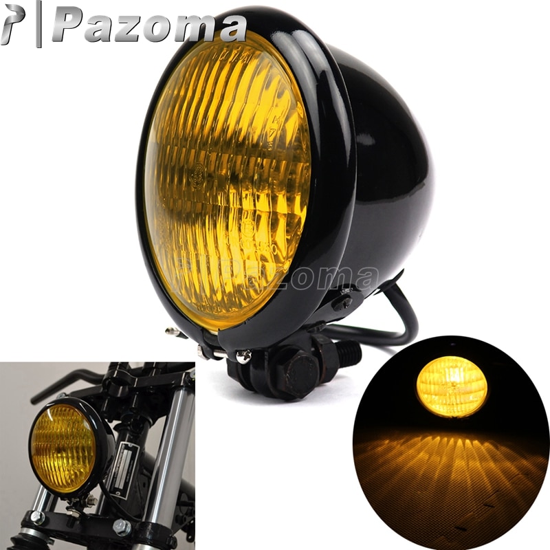 Motorcycle-Vintage-4-5-H4-Headlight-Black-Lighting-Lamp-Bates-Headlamp-For-Harley-Old-School-Chopper
