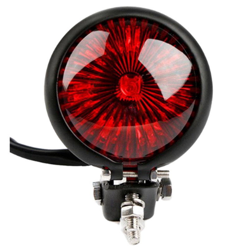 Red 12V Led Black Adjustable Cafe Racer Style Stop Tail Light