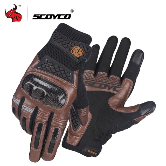 SCOYCO Motorcycle Gloves Summer Breathable Moto Gloves Carbon Fibre