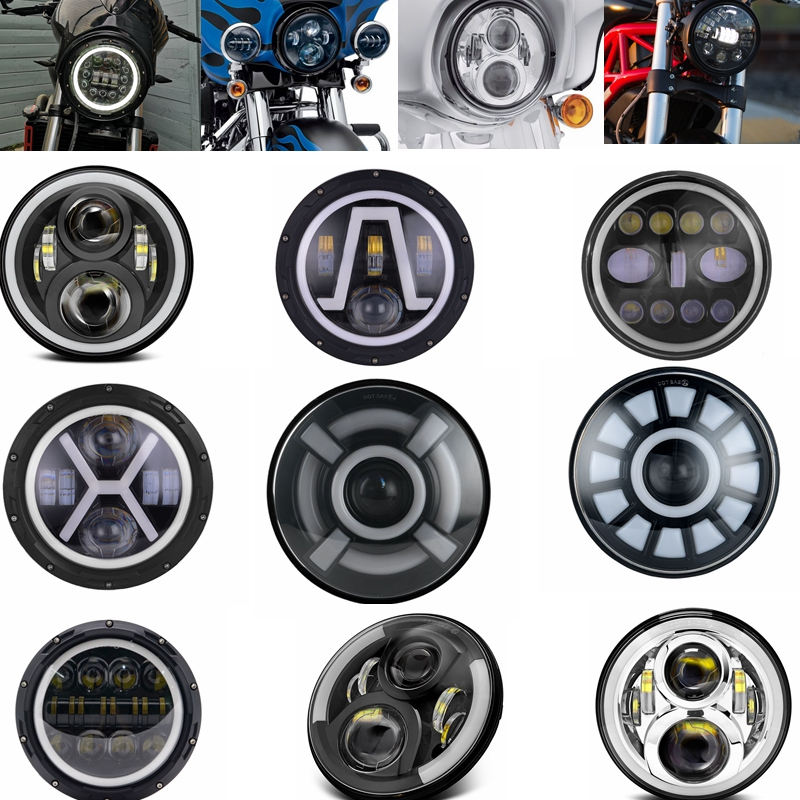 Universal-7-Led-Car-Motorcycle-Headlight-H4-Phare-Farol-Moto-Headlamp-Head-Light-For-BMW-Softail-5