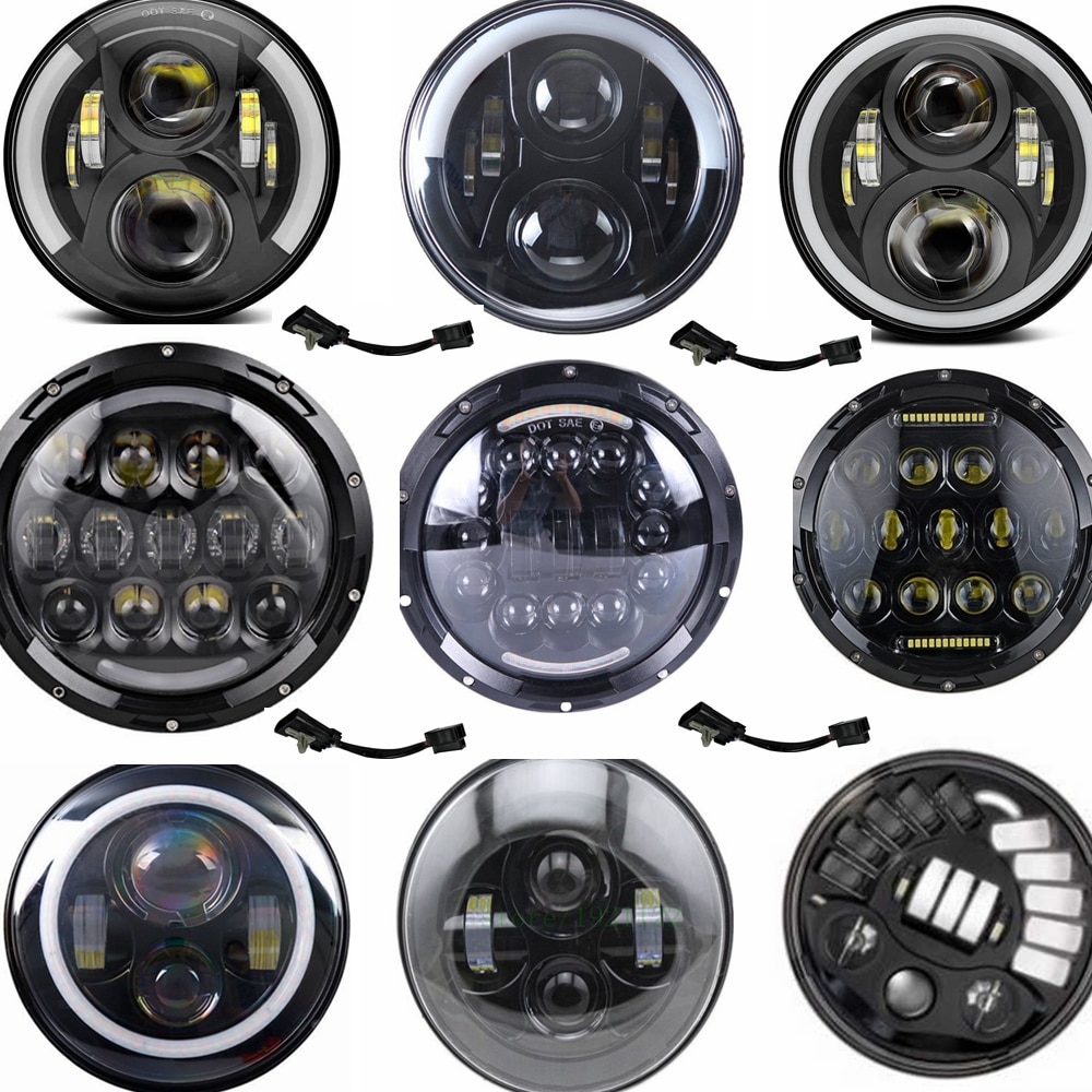 Universal-7-Led-Car-Motorcycle-Headlight-H4-Phare-Farol-Moto-Headlamp-Head-Light-For-BMW-Softail