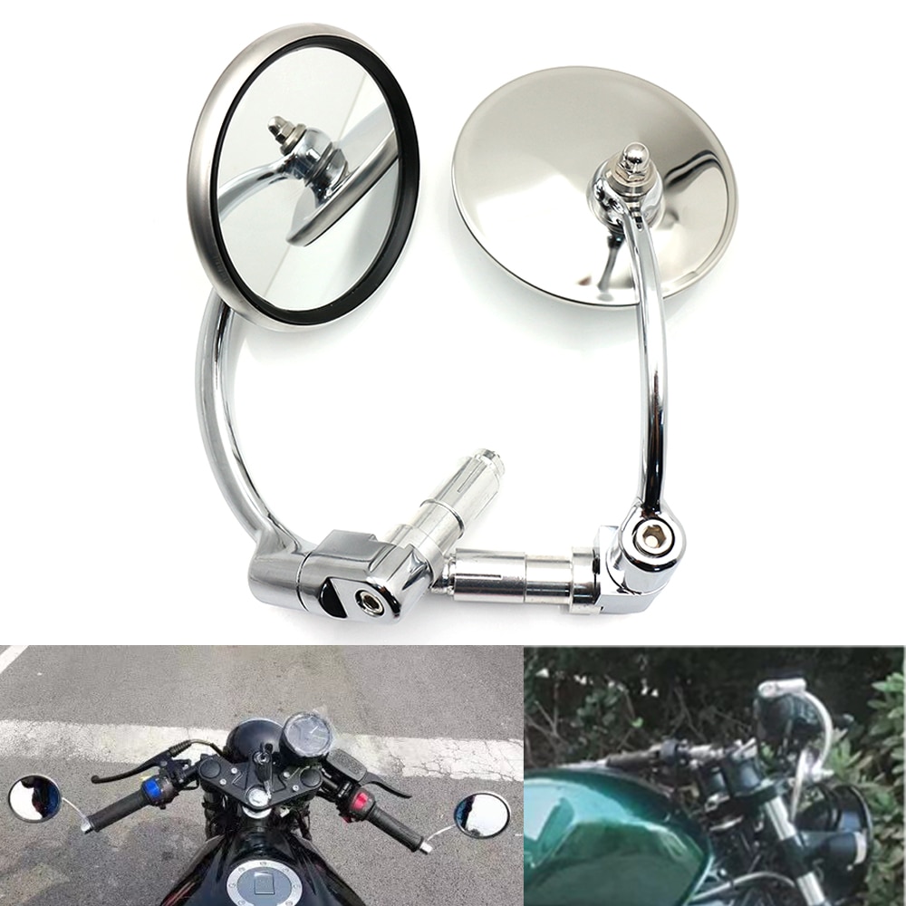 evomosa Motorcycle Side Mirrors Motorbike Rearview Bar End Mirrors For