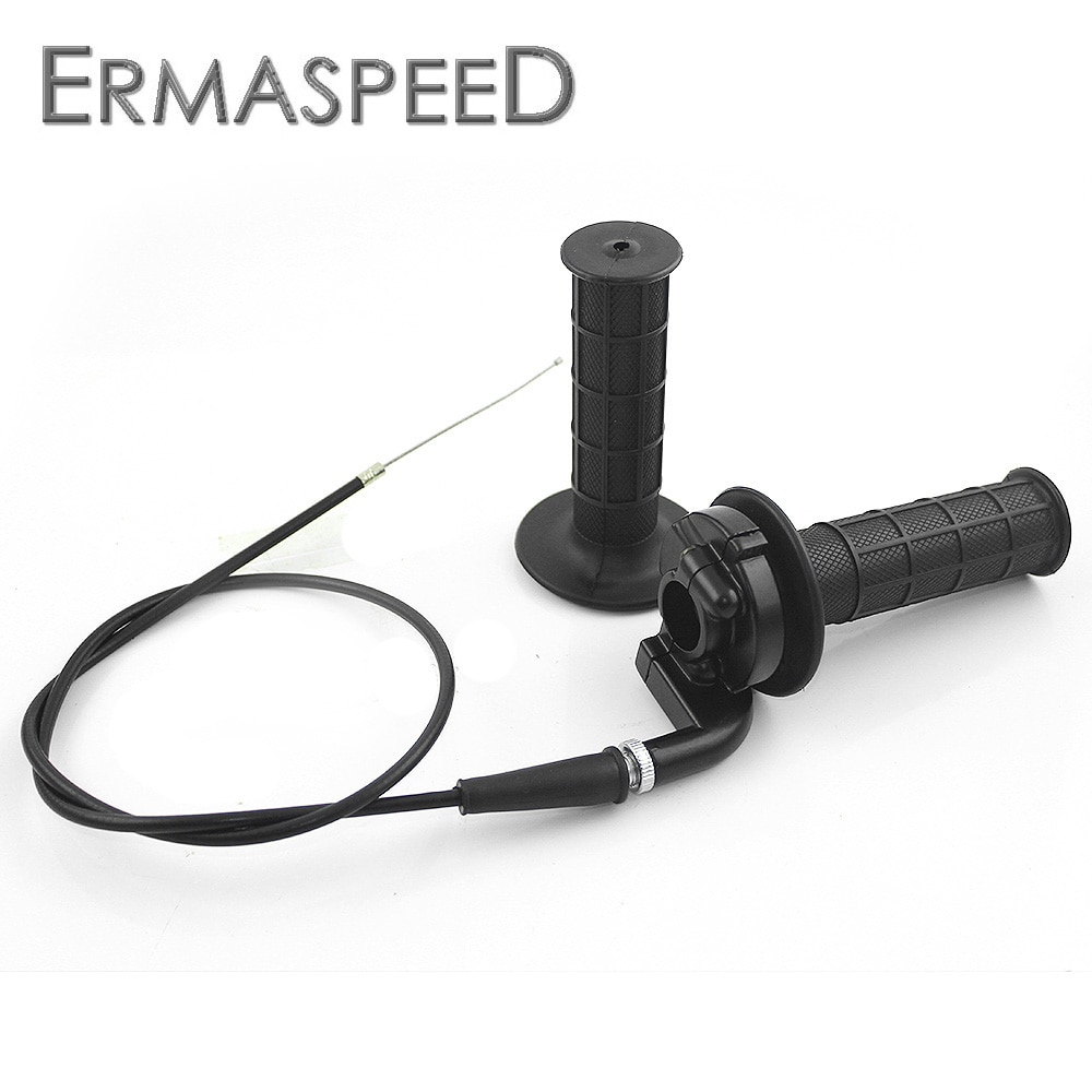 Motorcycle Grips 7/8" 22mm Handle Throttle Clamp Hand Grip with Twist Cable for 50250CC ATV