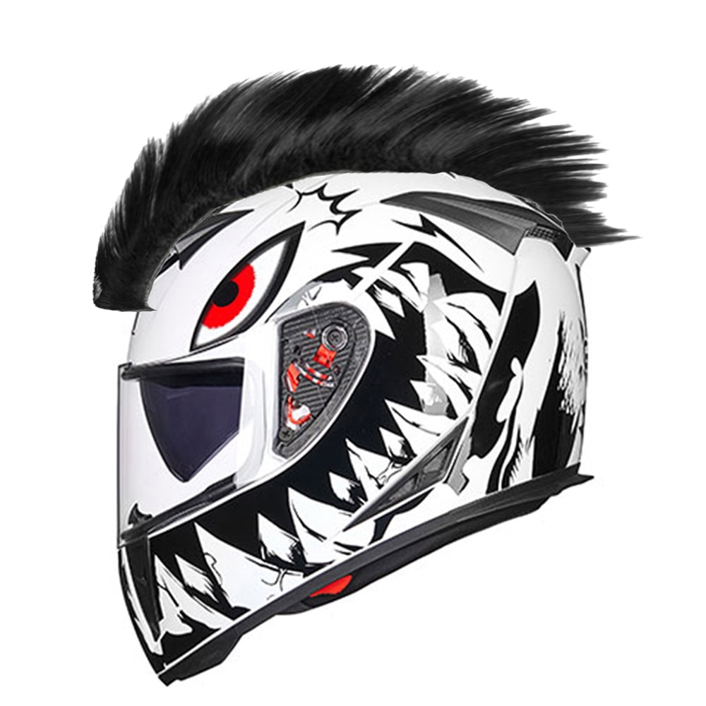 NEW Motorcycle full face Helmet Hair Punk Motorcycle decoration Ski