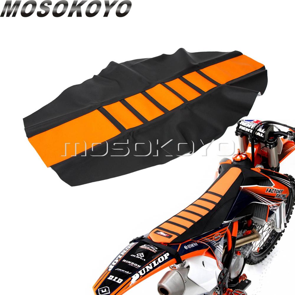 Orange-Motocross-Dirt-Bike-Seat-Cover-Pro-Ribbed-Gripper-Soft-Seat-Cover-for-KTM-EXC-XC