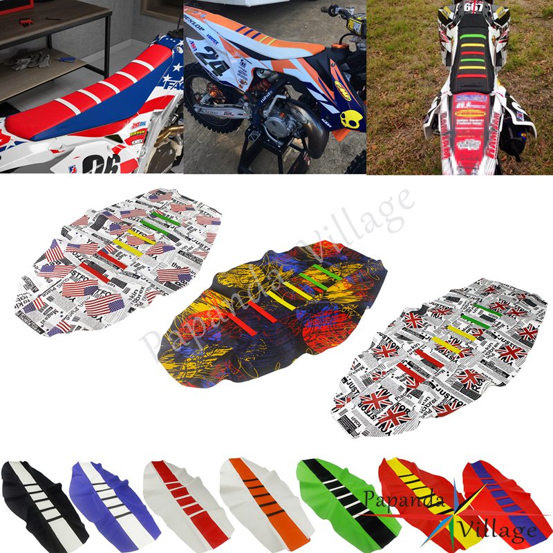 12-Colorful-Enduro-Motocross-Custom-Ribbed-Seat-Cover-Gripper-Traction-Seat-Pad-for-KTM-Honda-Kawasaki
