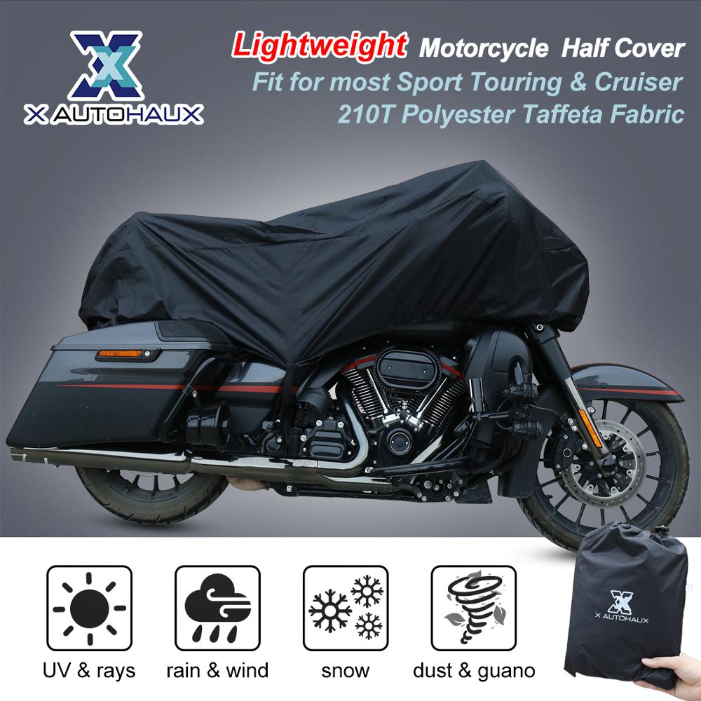 X-AUTOHAUX-M-L-XL-SIZE-Motorcycle-Half-Cover-210T-universal-Outdoor-Waterproof-Dustproof-Rain-Dust