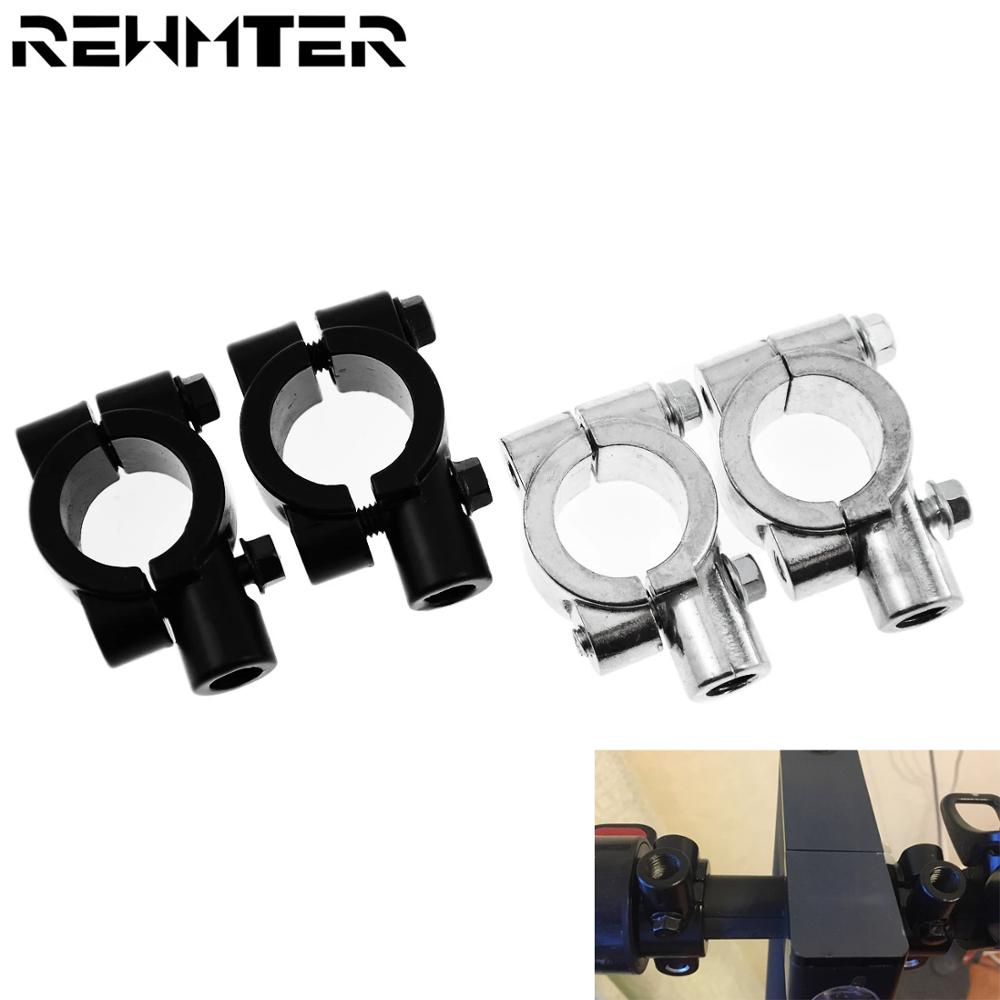 2PCS-Black-Silver-Motorcycle-accessories-Mirror-Mount-Clamp-Rear-View-Mirror-Holder-Size-22mm-10mm-8mm