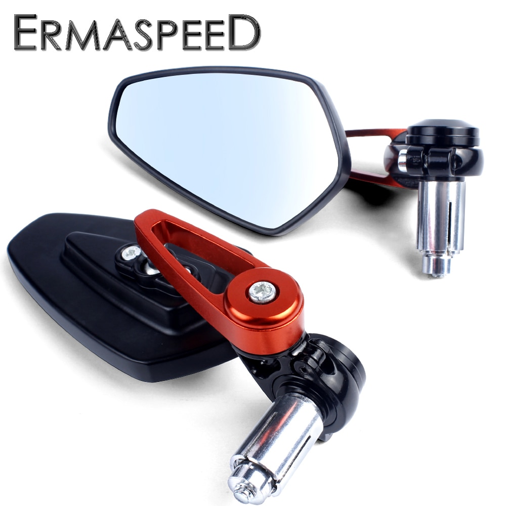 7-8-22mm-CNC-Rearview-Mirrors-Motorcycle-Universal-Blue-Glass-Motorbike-Scooter-Bar-End-Handlebar-Side